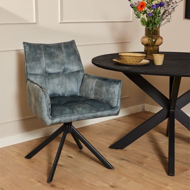 Eetkamerstoel Dani 8211 Fluweel Lichtblauw 8211 Rhb Home Amp Living