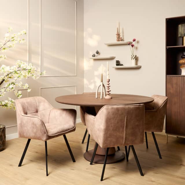 Eetkamerstoel Emma 8211 Fluweel Taupe 8211 Rhb Home Amp Living