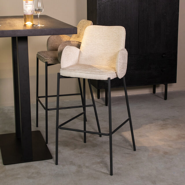 Barkruk Joni 8211 Beige 8211 Fluweel 8211 Zithoogte 78 Cm 8211 Label51 8211 Rhb Home Amp Living