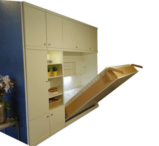 De bedkast bredaNova Rivatop met zijkasten en bovenkasten heeft enorm veel opbergruimte