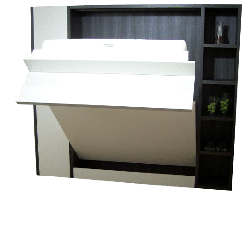 The wall bed or the folding bed Loft Boone half open