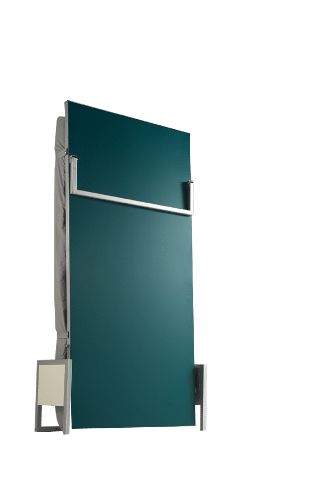 Folding bed/wall bed Cubed 140 vertical in green lacquer