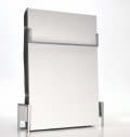 Bedkast/Opklapbed Cubed in melamine wit in opgeklapte toestand