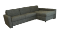 Corner sofa bed Real with corner section with storage compartment at the front right
