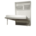 the wall bed Murphy half open. The pillows can also be stored in this version.