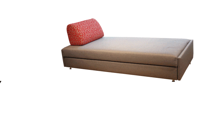 Sofa bed Maxxi with different pillows and as a bed