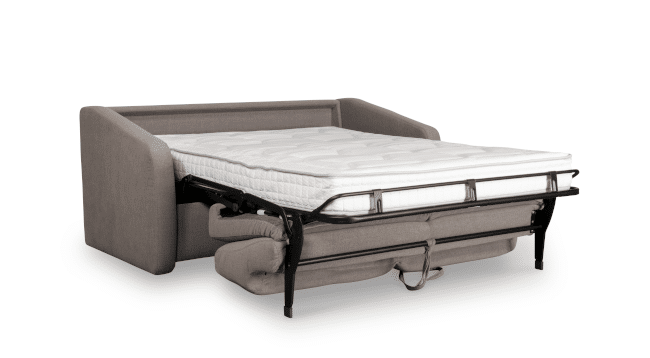 Het bed van de slaapbank Rondo met een heerlijke matras