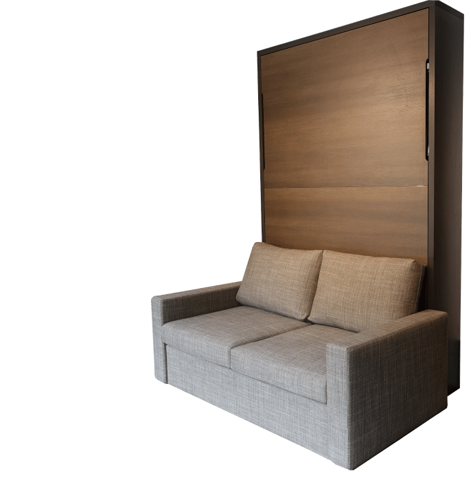 The comfortable sofa of the wall bed Cubo Murphy