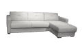 When the bed is folded, the Bardolino sofa bed with longchair is out