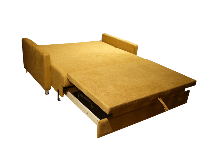 The bed of the sofa bed Monza with a length of 212 cm.