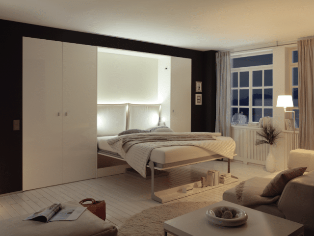 Tafel afruimen en bed naar beneden bij de bedkast Space