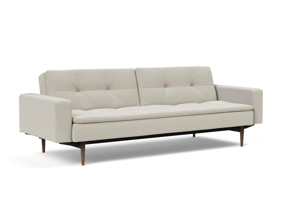 Dublexo Styletto Sofa Bed Dark Wood With Arms 527 P2 Web