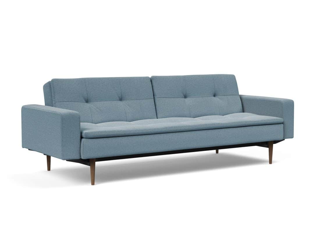 Dublexo Styletto Sofa Bed Dark Wood With Arms 558 P2 Web