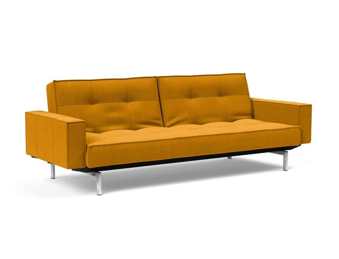 Splitback Chrome Sofa Bed With Arms 507 P2 Web