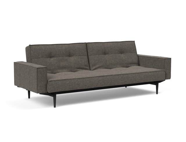 Splitback Styletto Sofa Bed Black Wood With Arms 216 P2 Web
