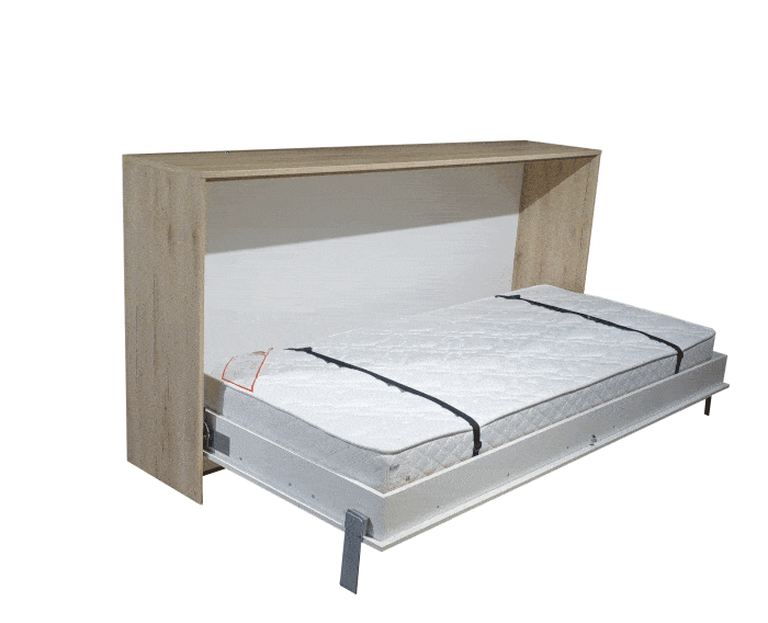 The Uno wall bed changes into a bed and back again in no time