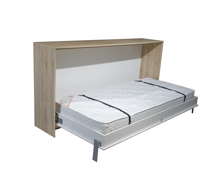 the bed size of 90x200 cm. of the Uno wall bed with a good slatted base