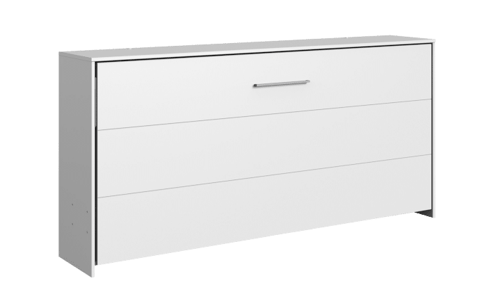 Completely in white, the Uno wall bed has a sleek appearance