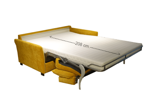 Beeld Van De Uitgeklapte Slaapbank Inga Met Een Matraslengte Van 208 Cm