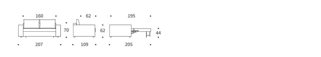 Neah 160 Sofa Bed Standard Arms Icon