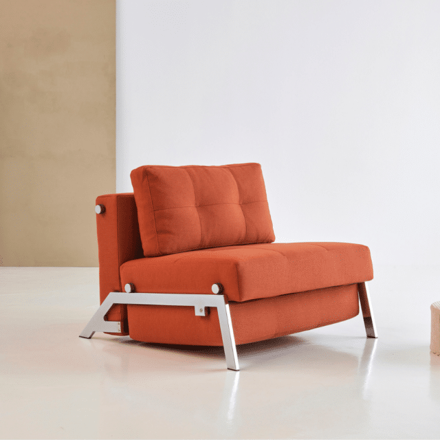 Slaapfauteuil Cubed 90 chrome oranje als aanbieding