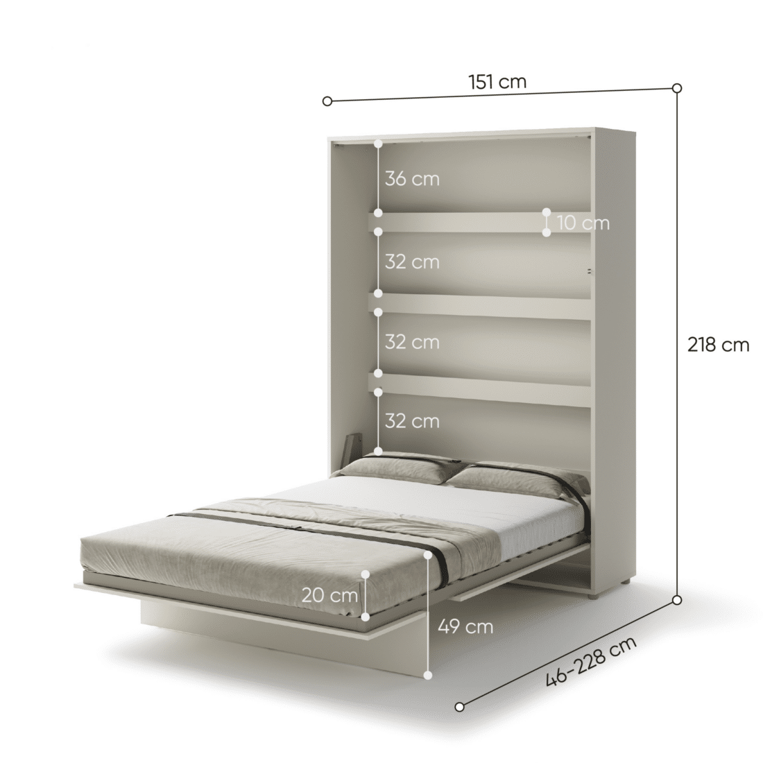 Opklapbed Deko 140 Zand