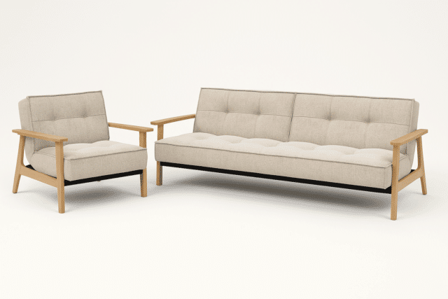 Sofa bed Splitback Frej Oak Including Chair Bf