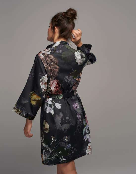 Kimono Blooming Black Sarai Fleur Festive