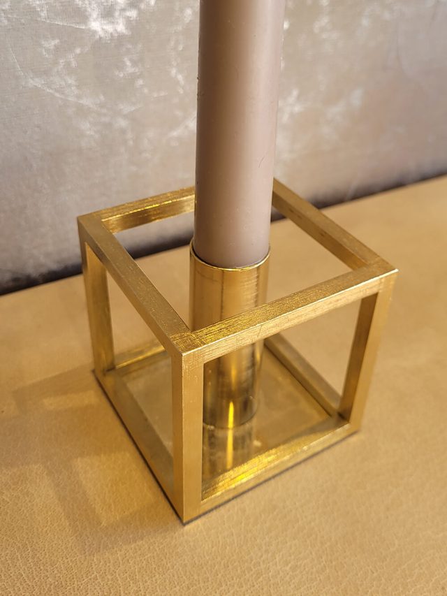Bylassen Cube 1 Candlestick Gold