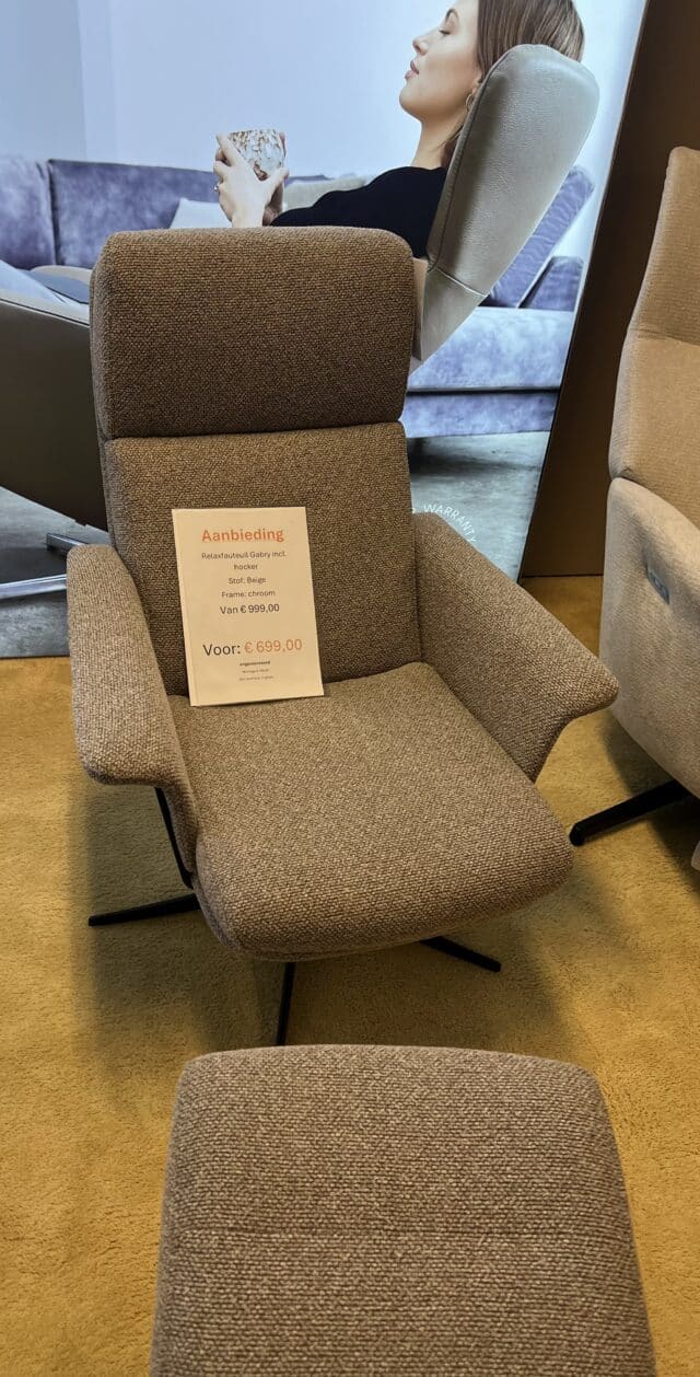 Relaxfauteuil Gabry Inclusief Hocker