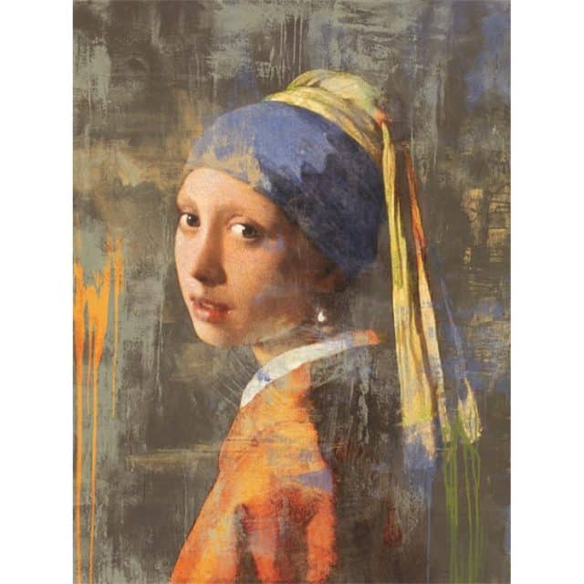 Schilderij Mondiart Girl Pearl Earring