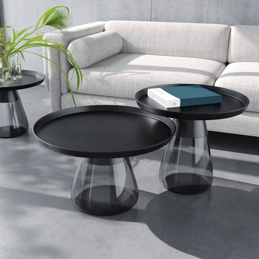 SAYGOER Salontafel Mid Century Drop Shape 106cm Walnoot Eiken - Ovale Moderne Theetafel Woonkamer