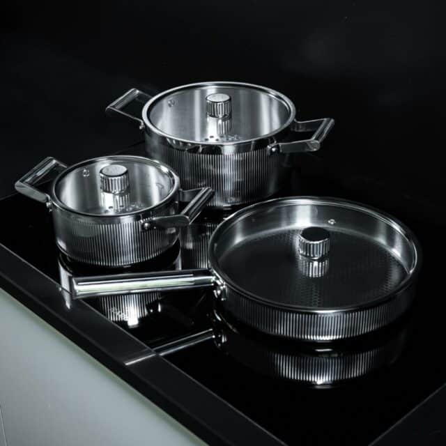 Glima 8211 Set de casseroles en acier inoxydable poli