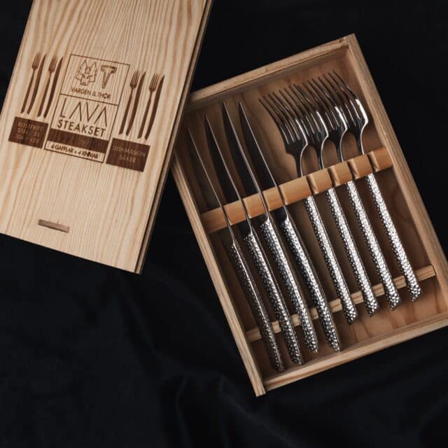 Lava Steak Set 8 Pieces Polished Steel