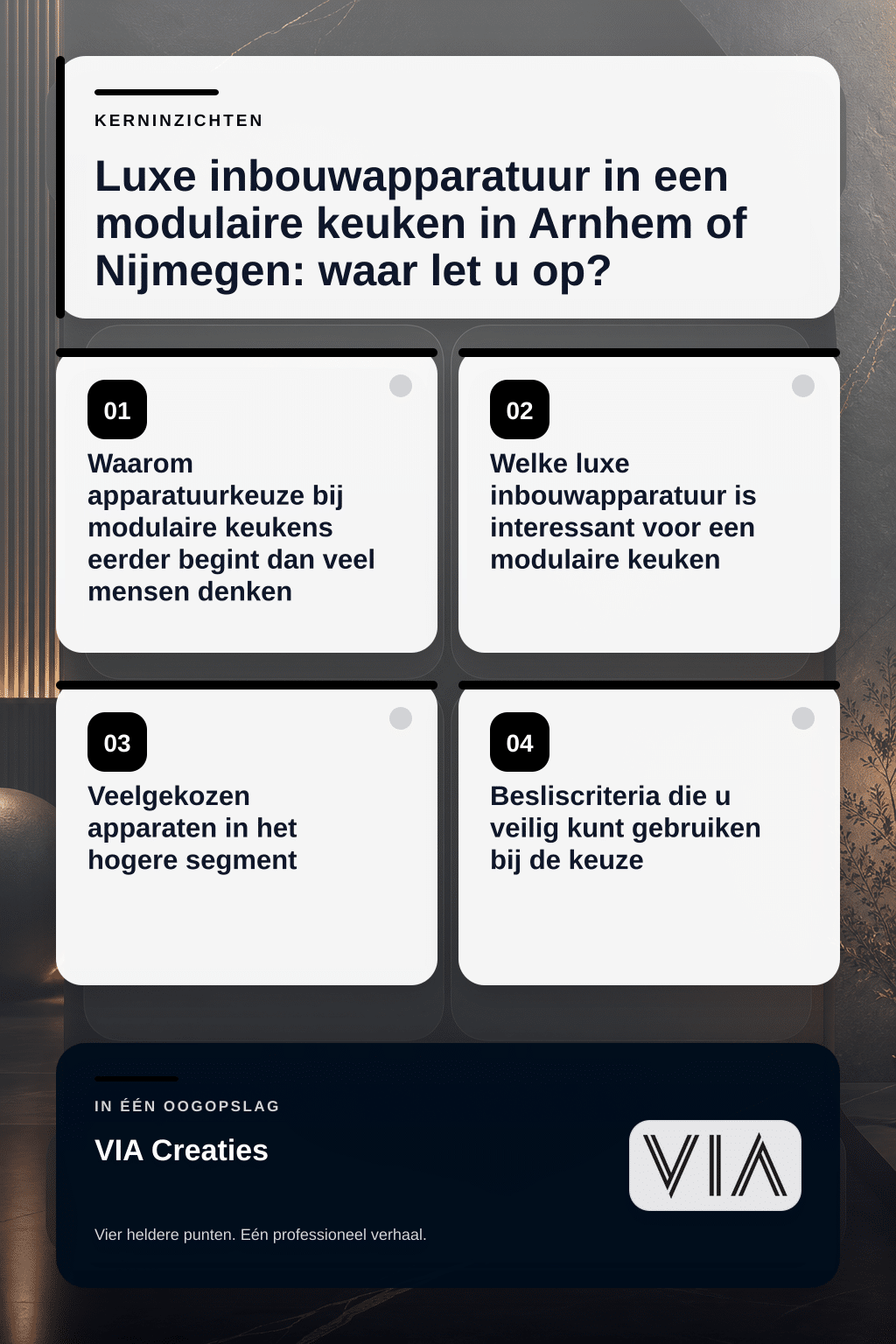 Luxe inbouwapparatuur in een modulaire keuken in Arnhem of Nijmegen: waar let u op? - infographic