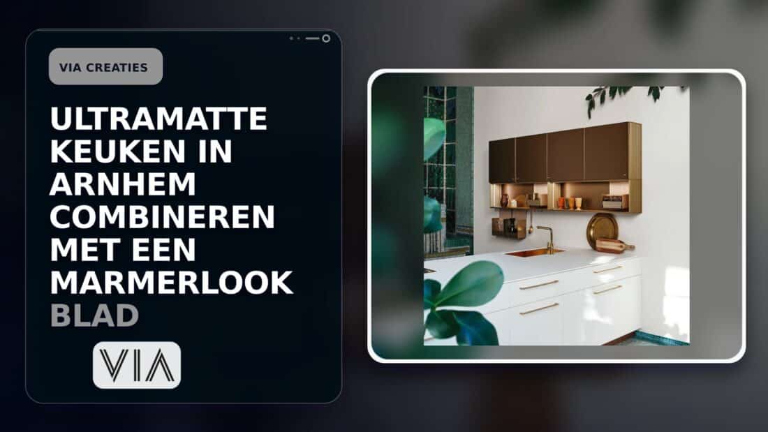 Ultramatte keuken in Arnhem combineren met een marmerlook blad