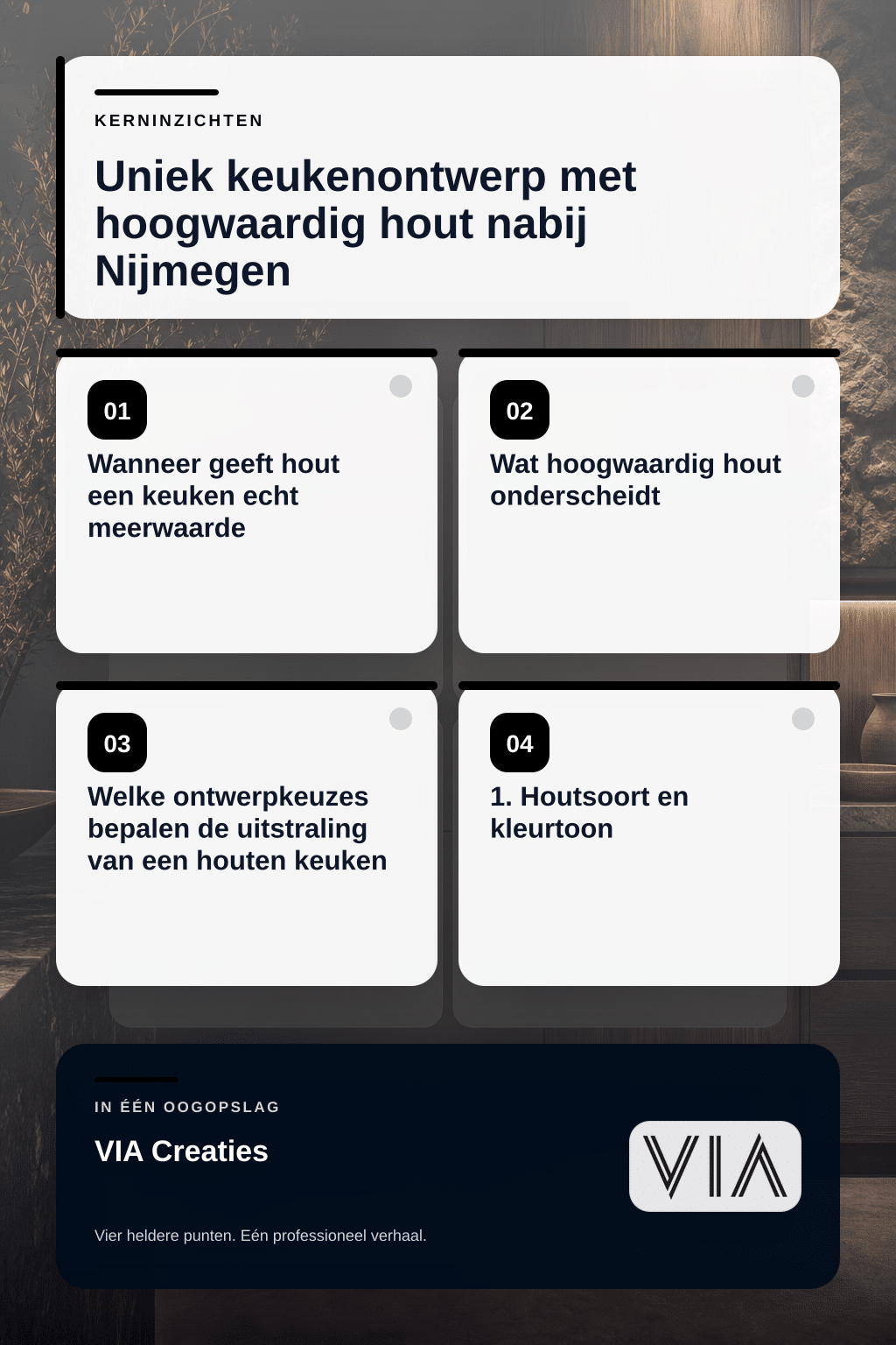 Uniek keukenontwerp met hoogwaardig hout nabij Nijmegen - infographic