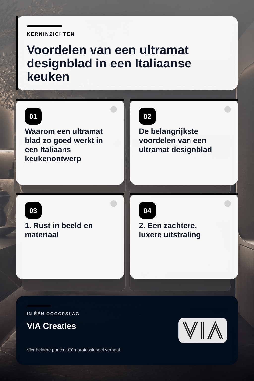 Voordelen van een ultramat designblad in een Italiaanse keuken - infographic