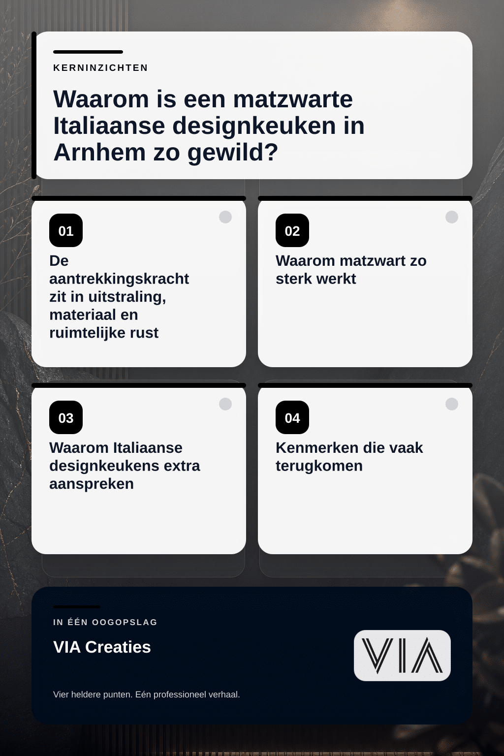 Waarom is een matzwarte Italiaanse designkeuken in Arnhem zo gewild? - infographic