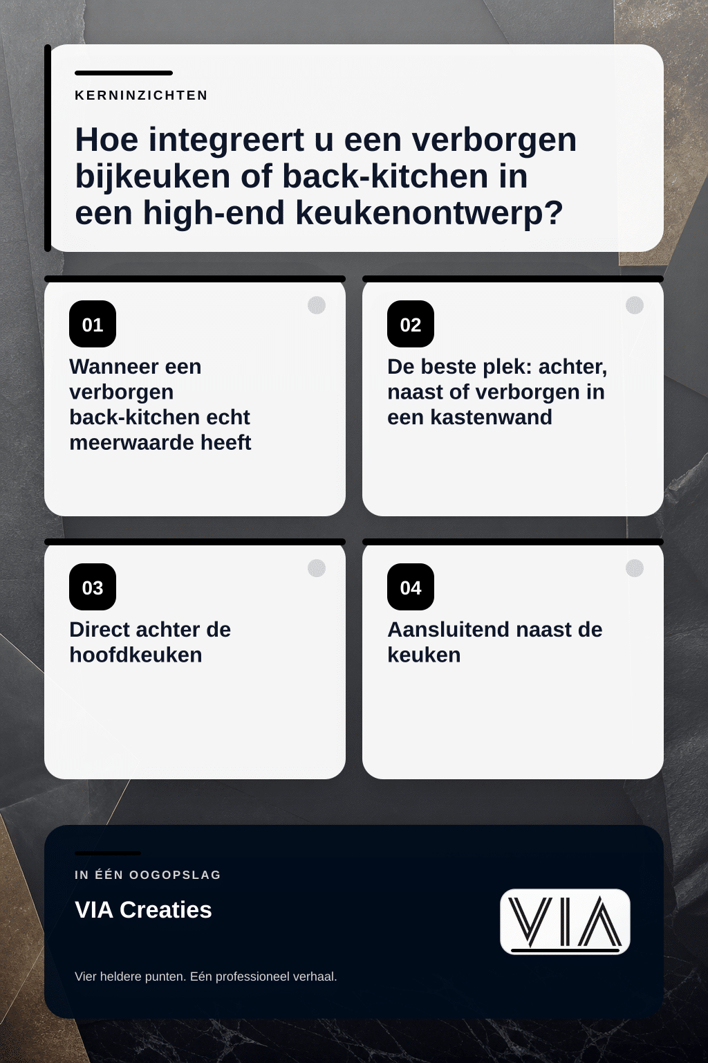 Hoe integreert u een verborgen bijkeuken of back-kitchen in een high-end keukenontwerp? - infographic