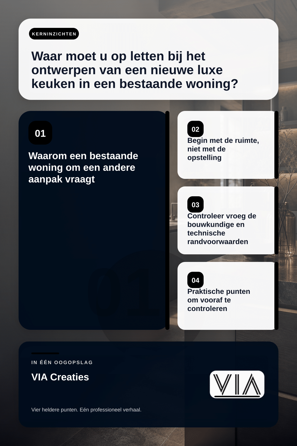Waar moet u op letten bij het ontwerpen van een nieuwe luxe keuken in een bestaande woning? - infographic