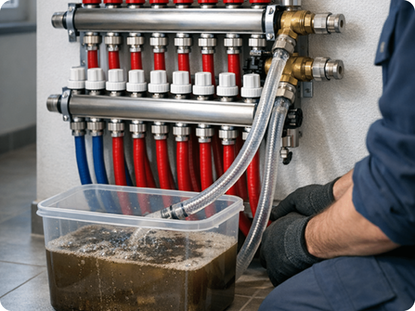 Vloerverwarming Doorspoelen