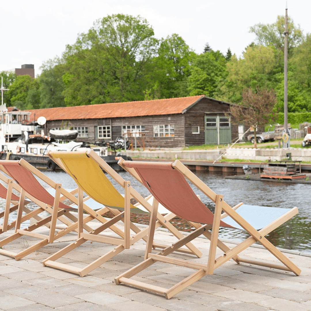 Moderne opvouwbare strandstoelen van Weltevree
