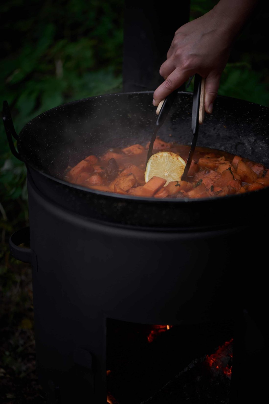 BBQ  Set de cuisson pour l'extérieur avec poêle wok et longue