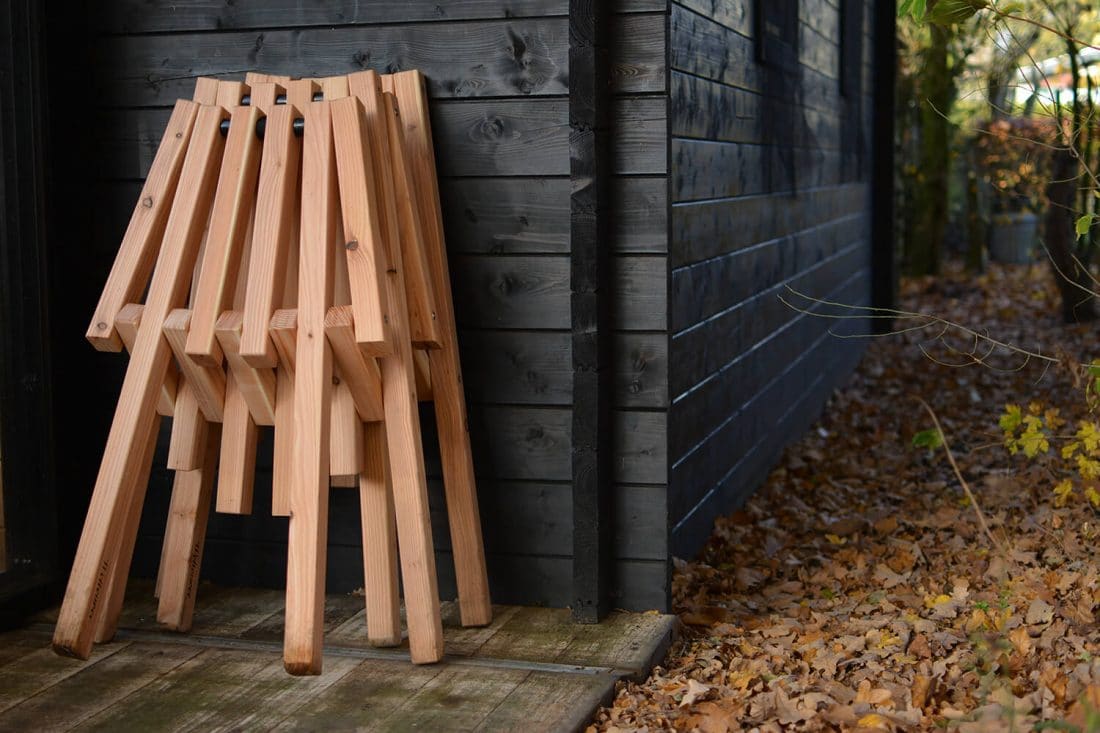 Field chair made of sustainable larch wood