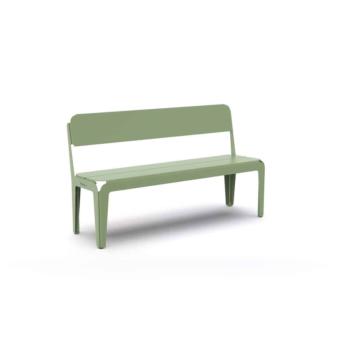 Bended Bench With Backrest Pale Green
