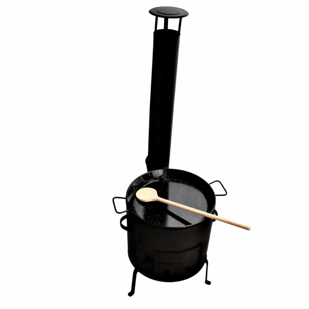 Bbq Outdoor Cooking Stove Wood-Fired Set With Paella Pan And Long Wooden Spoon