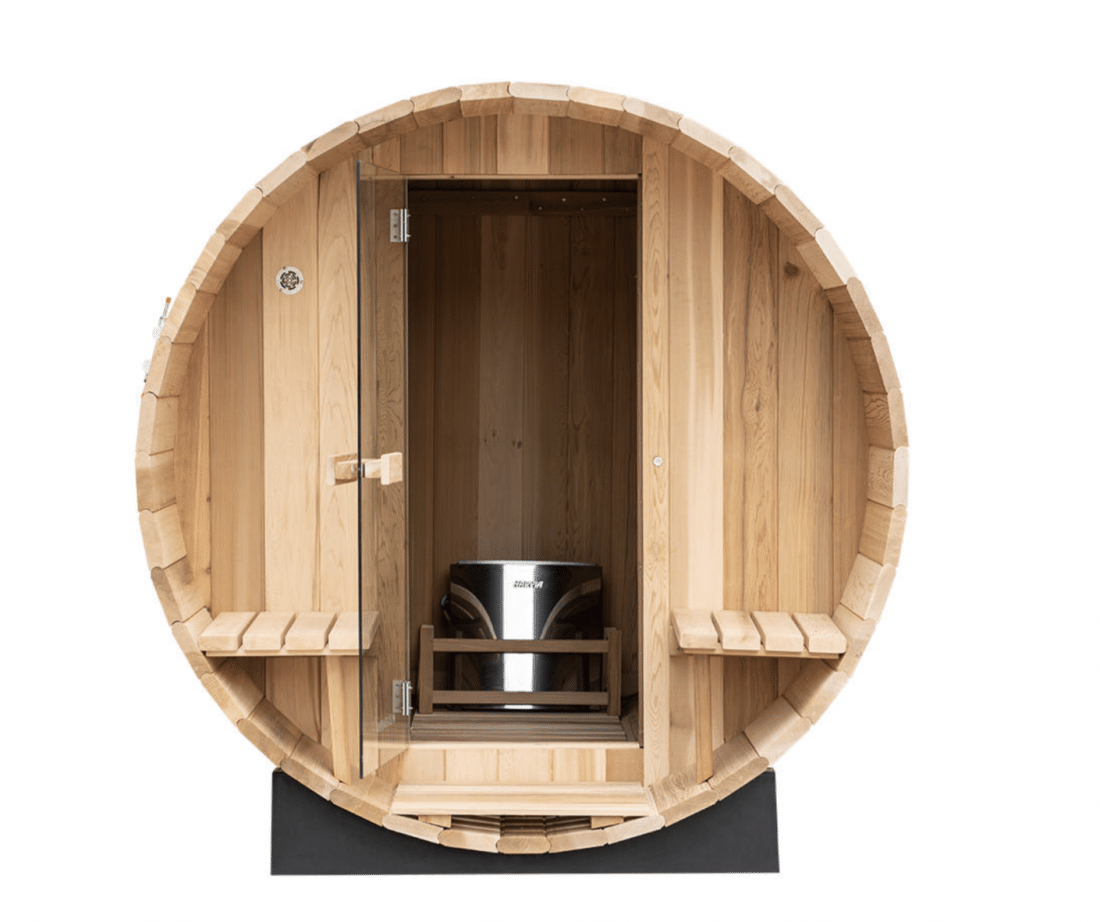 Outdoor sauna Barrel sauna electric made of Canadian red cedar