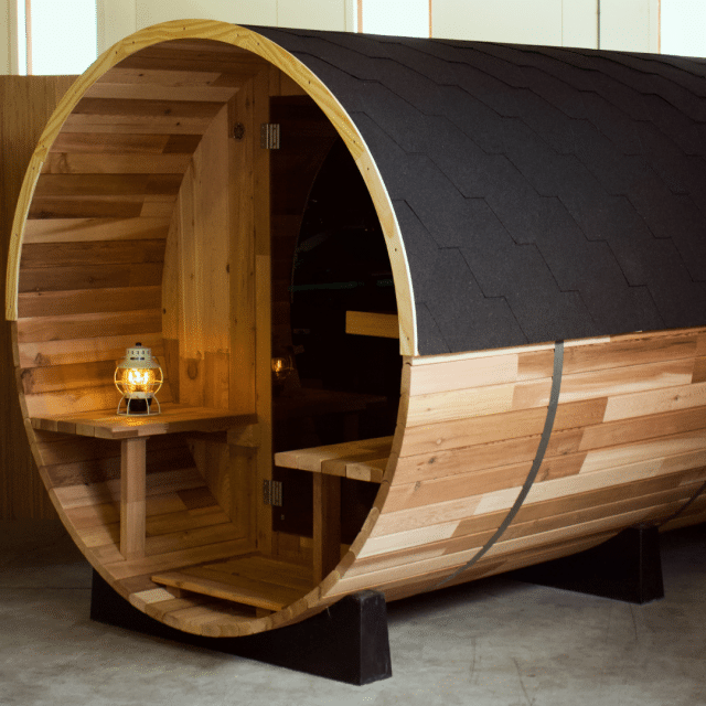 Sauna en tonneau Bois de cèdre rouge | Baignoire de bien-être