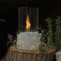 Leeff table fireplace stonefire white Christmas gift